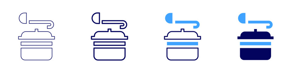 Cooking food icon in 4 different styles. Thin Line, Line, Bold, and Bold Line. Duotone style. Editable stroke
