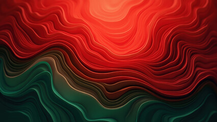 Fototapeta premium Abstract Red & Green Wave Background - Abstract art
