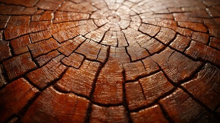 Fototapeta premium Close-up of cracked tree stump with growth rings, for nature backgrounds