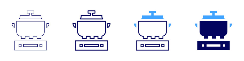 Cooking kitchen icon in 4 different styles. Thin Line, Line, Bold, and Bold Line. Duotone style. Editable stroke
