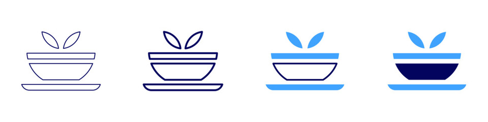 Cooking soup icon in 4 different styles. Thin Line, Line, Bold, and Bold Line. Duotone style. Editable stroke