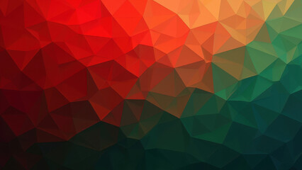Fototapeta premium Abstract Red Green Low Poly Background - Geometric patterns