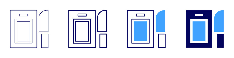 Cutting board tools icon in 4 different styles. Thin Line, Line, Bold, and Bold Line. Duotone style. Editable stroke