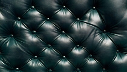 Naklejka premium Deep Green Leather Upholstery Button Tufted Texture