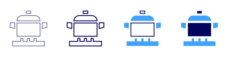 Fondue pot icon in 4 different styles. Thin Line, Line, Bold, and Bold Line. Duotone style. Editable stroke