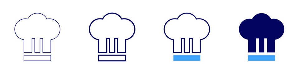Hat for chef icon in 4 different styles. Thin Line, Line, Bold, and Bold Line. Duotone style. Editable stroke