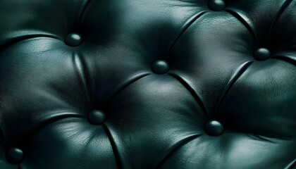 Naklejka premium Dark Green Leather Upholstery Button Detail Texture