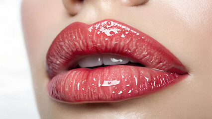 Obraz premium Shining Juicy Lips.