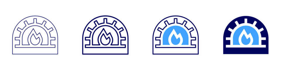 Oven kitchen icon in 4 different styles. Thin Line, Line, Bold, and Bold Line. Duotone style. Editable stroke