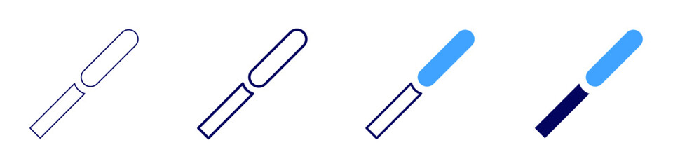 Pallete knife icon in 4 different styles. Thin Line, Line, Bold, and Bold Line. Duotone style. Editable stroke