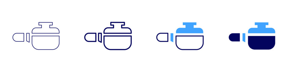 Roasting pan icon in 4 different styles. Thin Line, Line, Bold, and Bold Line. Duotone style. Editable stroke