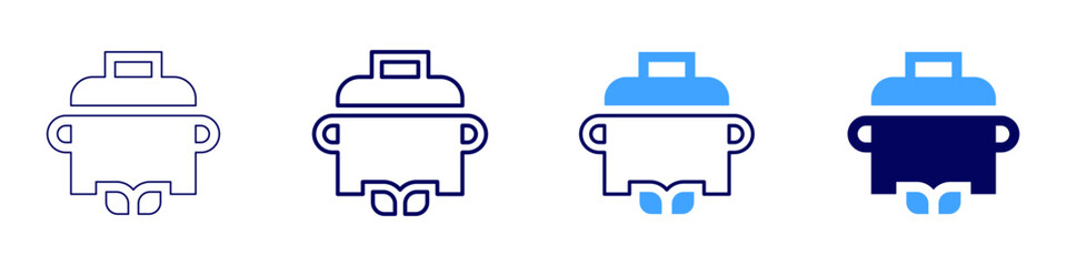 Small pot icon in 4 different styles. Thin Line, Line, Bold, and Bold Line. Duotone style. Editable stroke