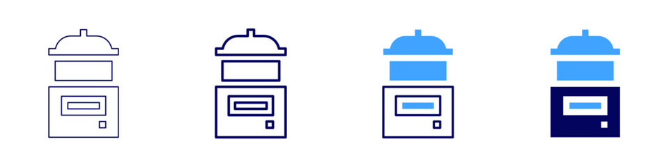 Smart cooker icon in 4 different styles. Thin Line, Line, Bold, and Bold Line. Duotone style. Editable stroke