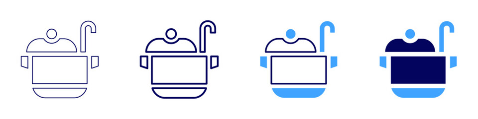 Steamer pot icon in 4 different styles. Thin Line, Line, Bold, and Bold Line. Duotone style. Editable stroke
