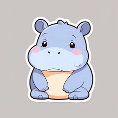 Naklejka premium hippopotamus cartoon