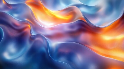 Obraz premium Abstract waves of vibrant colors flowing in harmony