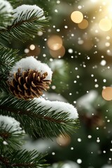 Trees covered by heavy snow in winter forest