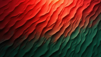 Red & Green Abstract Wavy Texture Background - Abstract art