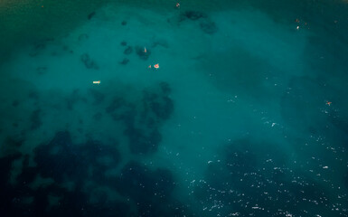 Fototapeta premium Coastal waters in Croatia - Top down aerial view