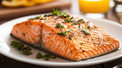Pan-Seared Salmon Fillet with Herbs and Citrus