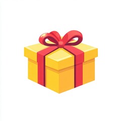 Obraz premium Vector Illustration of a Colorful Gift Box With a Bow on a White Background. Generative AI