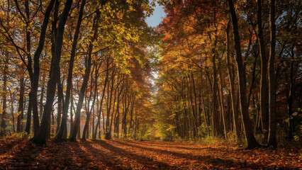 Fototapeta premium Autumn Begins Autumn Natural Forest Scenery