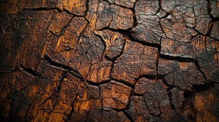 Naklejka premium Cracked dark wood texture background, ideal for rustic designs