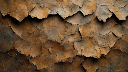 Fototapeta premium Cracked brown paint texture background for design projects