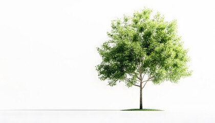 Obraz premium A Single Green Tree Isolated on White Background