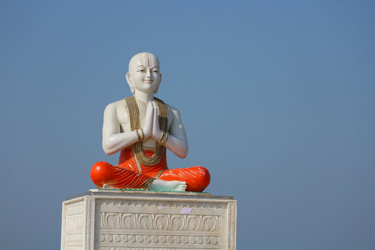 A sculpture of Ramanuja Acharya meditating in Dwarka, Gujarat, India, November 10, 2024