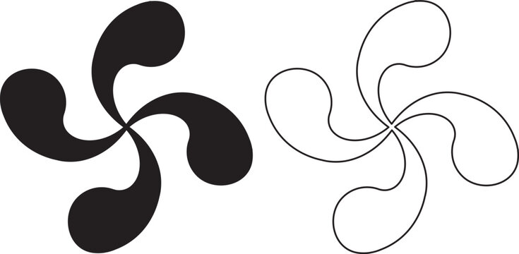 outline silhouette Lauburu sign set