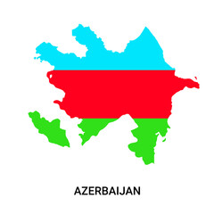 Azerbaijan map with flag. Map of Azerbaijan Azerbaijan map icon symbol design