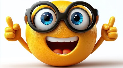 A cheerful orange character with glasses, smiling and giving a thumbs-up.