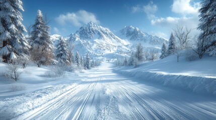 Large luxury ski resort in winter skiing season.