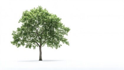 Obraz premium A Single Green Tree Isolated on White Background