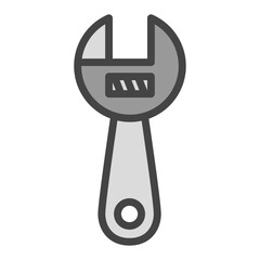 カラー工具類関連の単品アイコン　レンチ