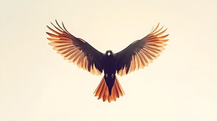 Obraz premium Majestic Bird with Outstretched Wings in Soft Light Background