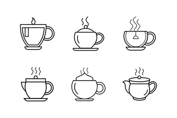 tea line art vector illustration