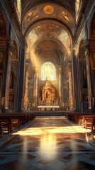 Fototapeta premium Sunlit Grandeur of a Cathedral