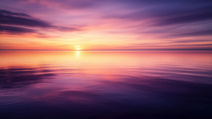 Fototapeta premium 静寂の朝焼け – 湖面に映る幻想的な空の輝き