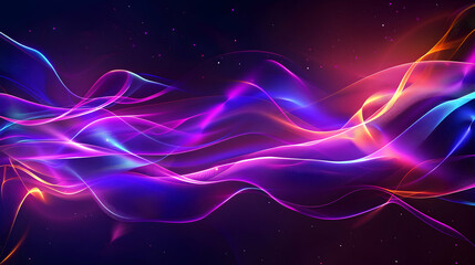 Obraz premium Abstract colorful waves of light creating a vibrant, dynamic background.