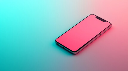 Modern smartphone with a vibrant gradient background, showcasing a minimalist design and potential usage