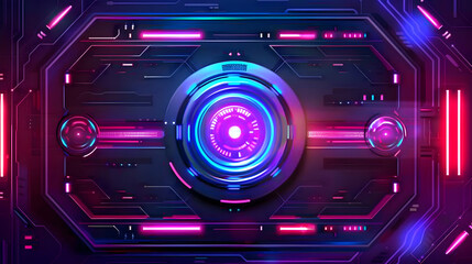 Abstract digital design featuring vibrant circular elements and neon colors.
