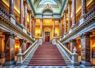 Obraz premium Granite Staircase with Ornate Columns