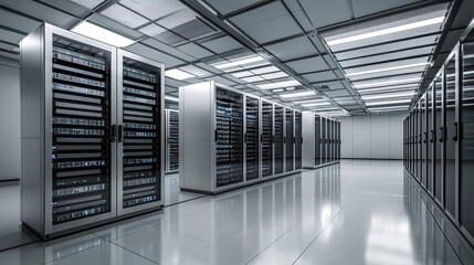 Naklejka premium Modern Data Center Server Room Technology Infrastructure