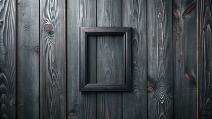 Minimalistic Night Photography: Black Wood Wall with Rectangular Frame