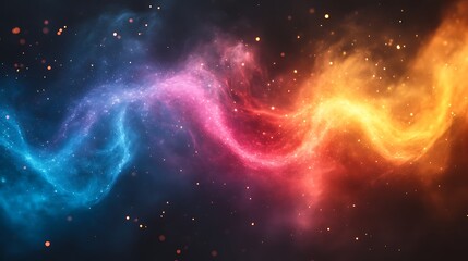 Fototapeta premium Abstract Cosmic Nebula Swirling Colors And Lights