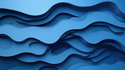 Fototapeta premium Abstract blue layered waves background design (1)