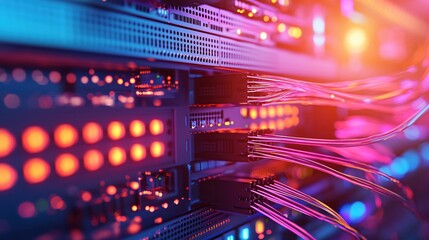Network Server Room Technology Data Center Cables Fiber Optics
