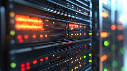 Powerful Server Rack Data Center Technology Infrastructure